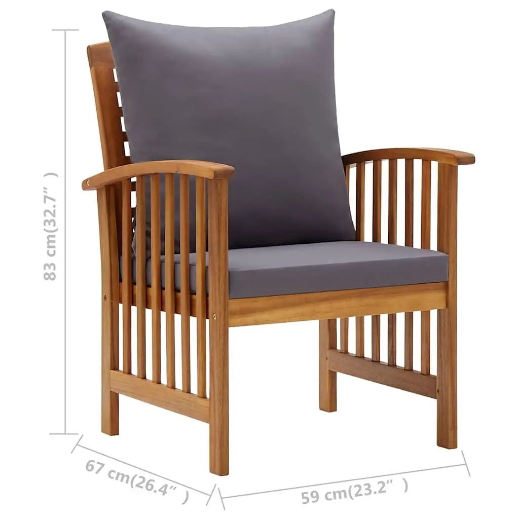 5 Piece Garden Lounge Set with Cushions