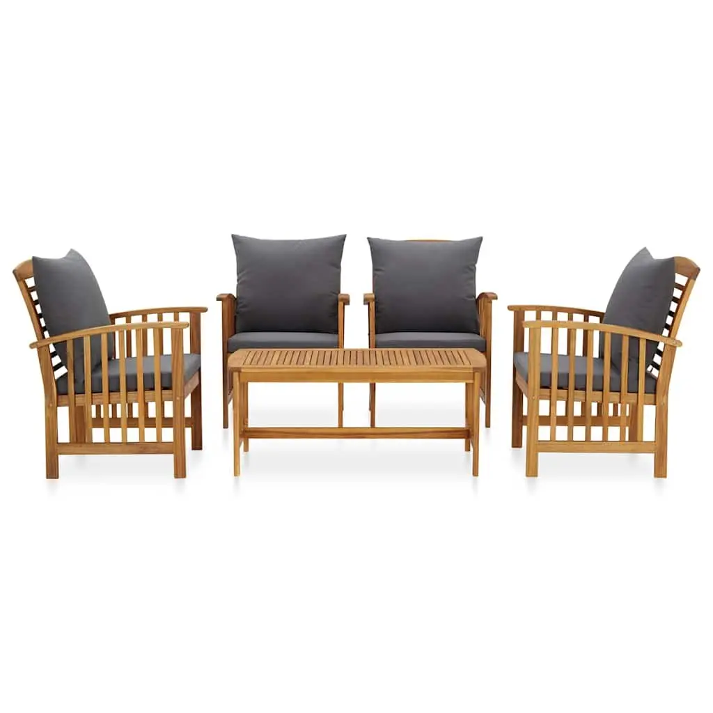 5 Piece Solid Wood Garden Lounge Set with Cushions