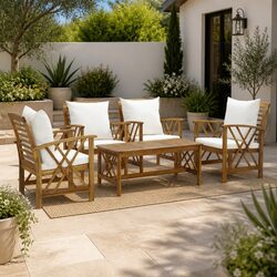 5-Piece Lounge Set with Cushions for Patio and Garden