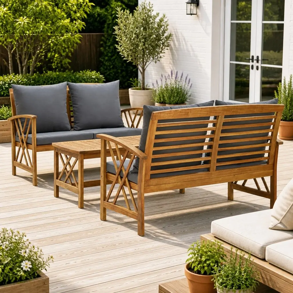 3 Piece Garden Lounge Set for Outdoors