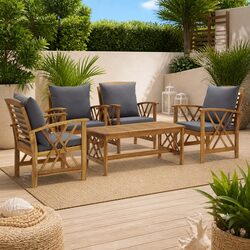 5-Piece Garden Lounge Set with Cushions for Comfort