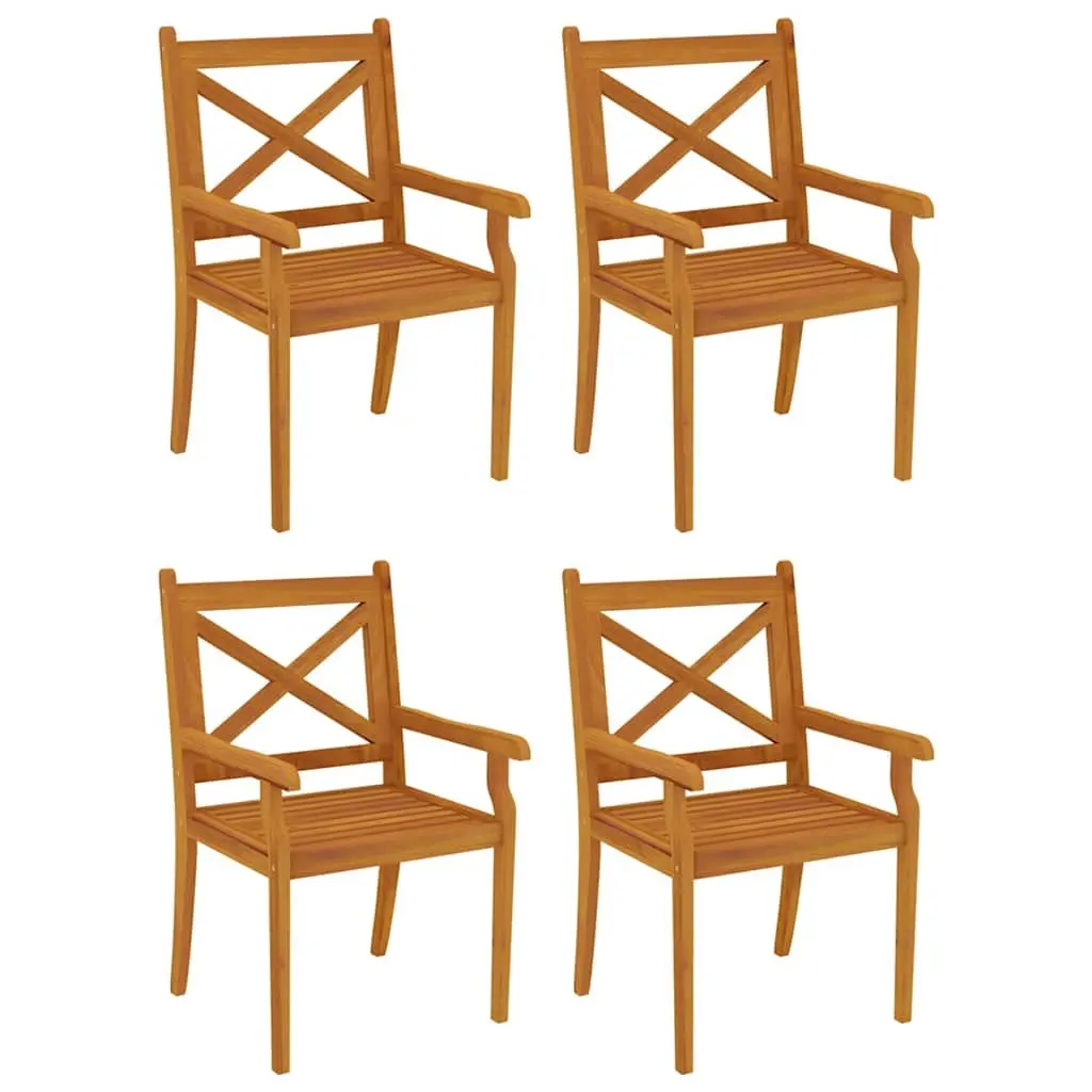 5-Piece Solid Acacia Wood Garden Dining Set in Brown