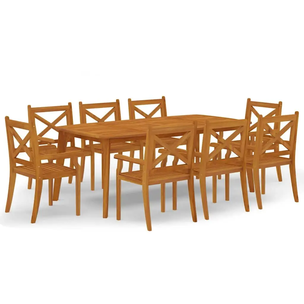 9 Piece Garden Dining Set in Solid Acacia Wood