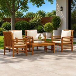 Outdoor Furniture 5 Piece Garden Lounge Set with Cushions