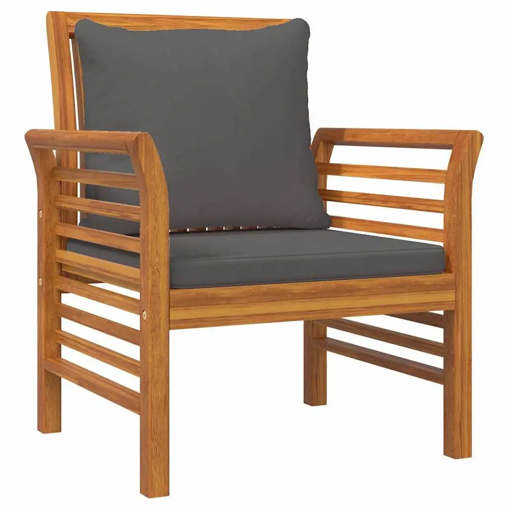 5 Piece Outdoor Furniture Set in Brown Acacia Wood