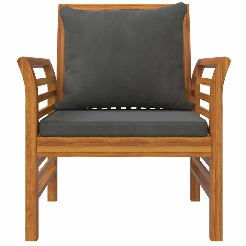 5 Piece Outdoor Furniture Set in Brown Acacia Wood