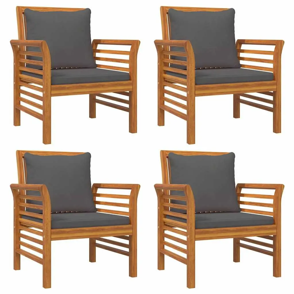 5 Piece Outdoor Furniture Set in Brown Acacia Wood