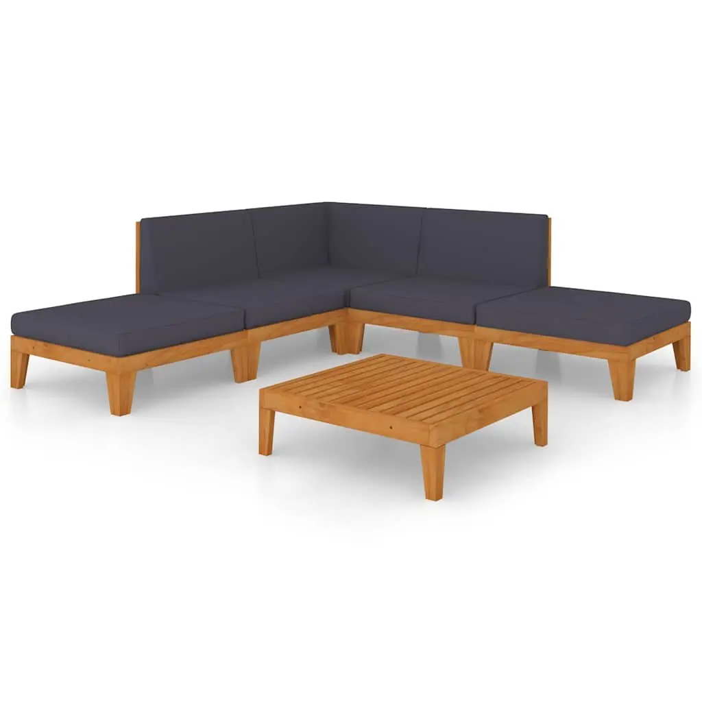 7-Piece Outdoor Garden Lounge Set in Grey Solid Wood