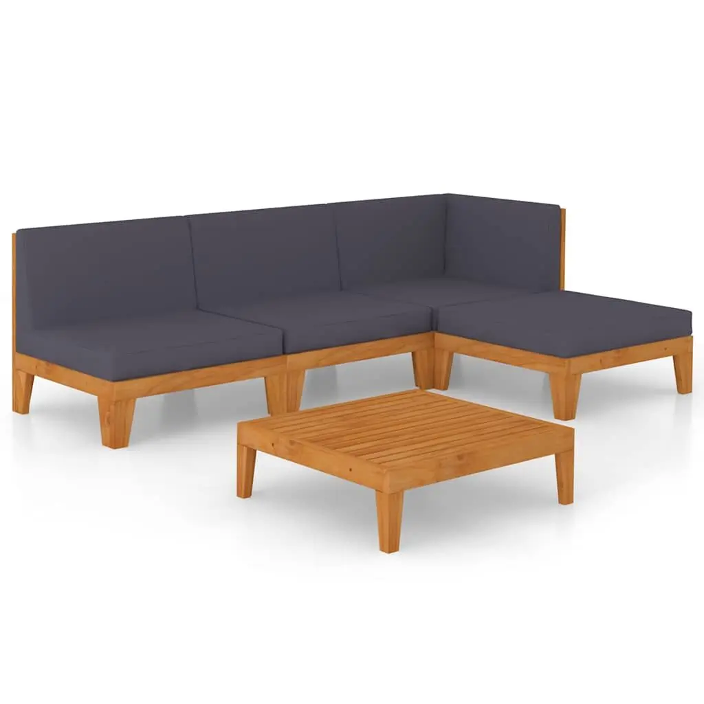 5 Piece Garden Lounge Set in Grey