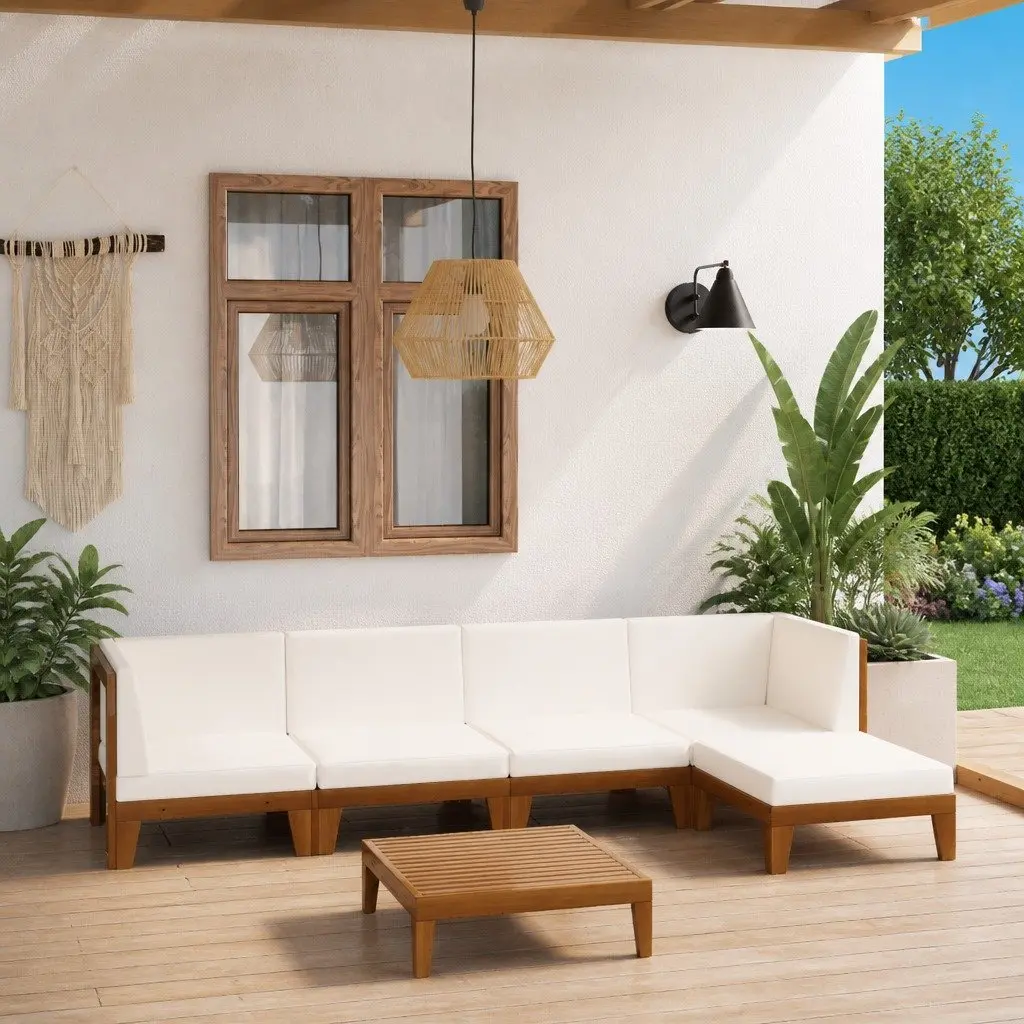 Modular 6-Piece Outdoor Lounge Set with Cushions