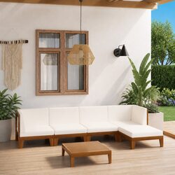 Modular 6-Piece Outdoor Lounge Set with Cushions