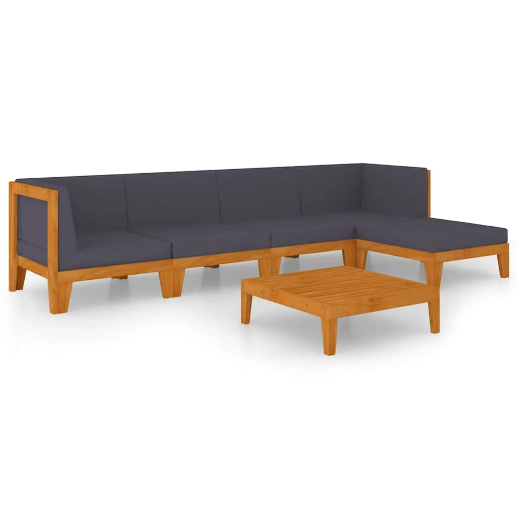 6-Piece Garden Lounge Set in Grey Acacia Wood