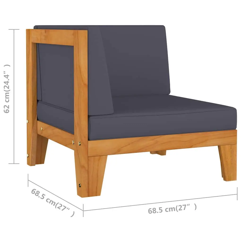 6-Piece Garden Lounge Set in Grey Acacia Wood
