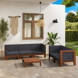 High-Quality 6-Piece Garden Lounge Set with Grey Cushions