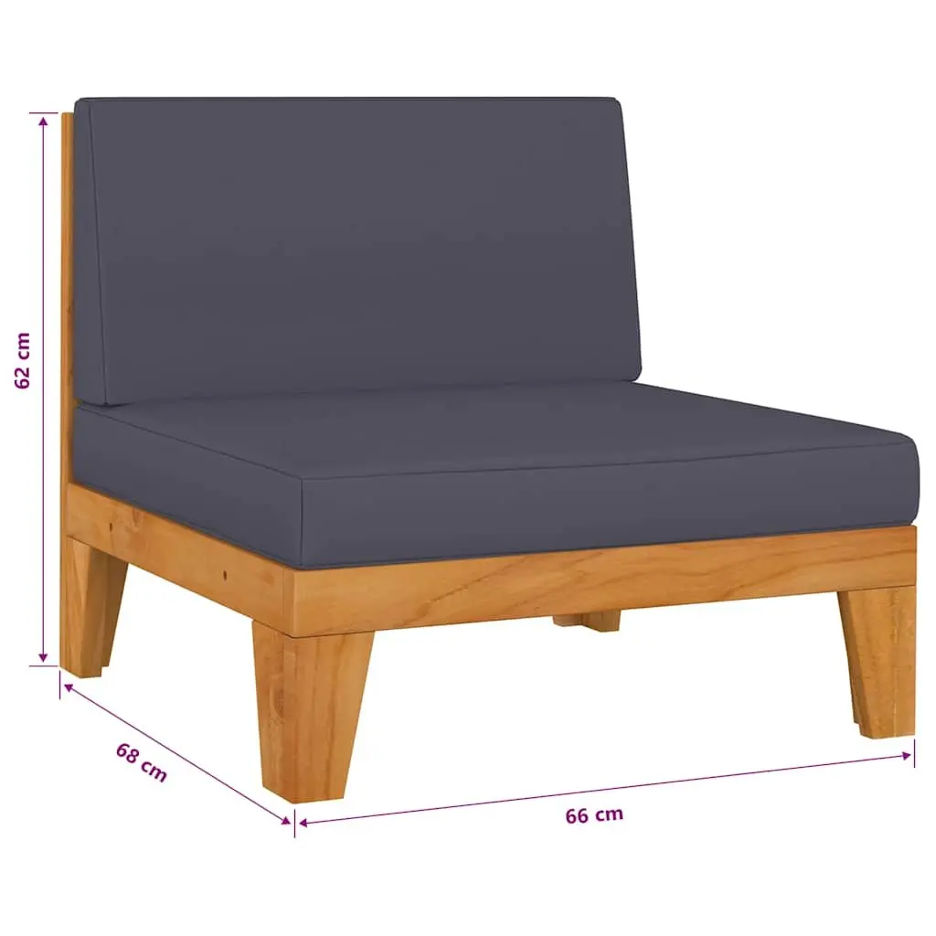 6-Piece Garden Lounge Set with Grey Cushions
