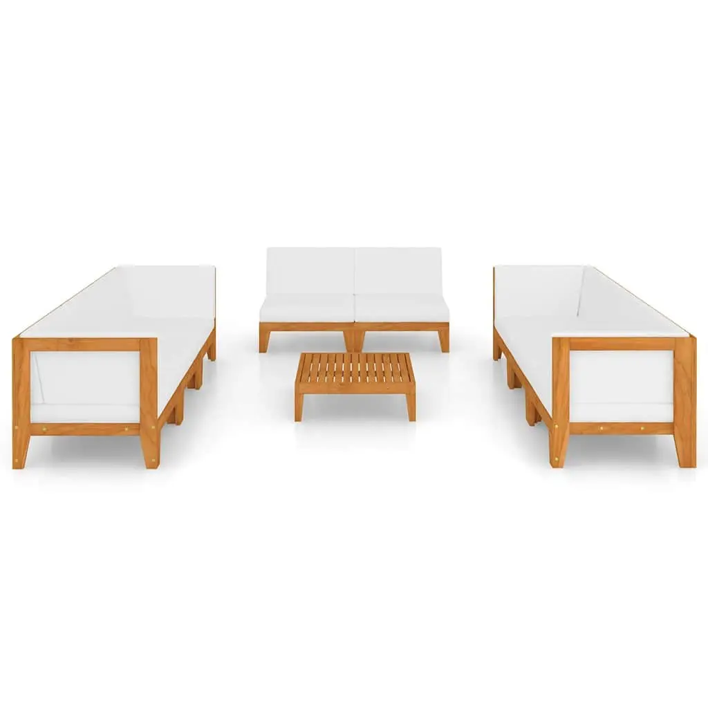 9-Piece Garden Lounge Set in White Acacia Wood