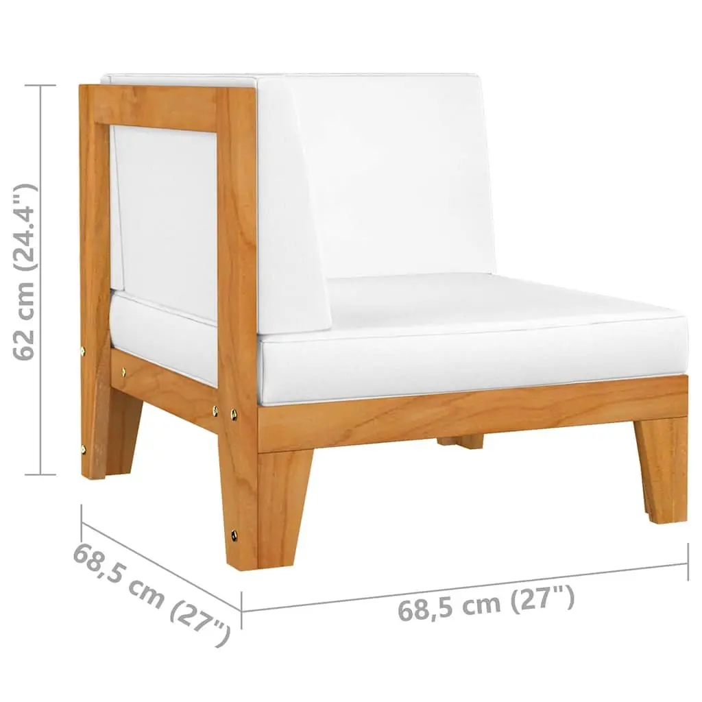 9-Piece Garden Lounge Set in White Acacia Wood