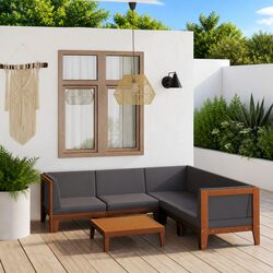 Premium 6-Piece Garden Lounge Set in Grey Acacia Wood
