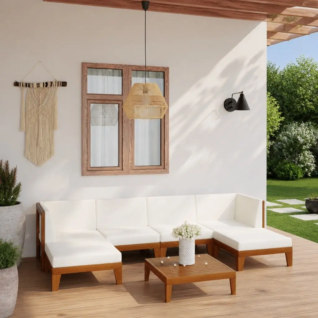 7 Piece Outdoor Lounge Set in Solid Acacia Wood