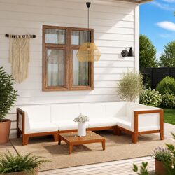 6-Piece Garden Lounge Set with Solid Acacia Wood