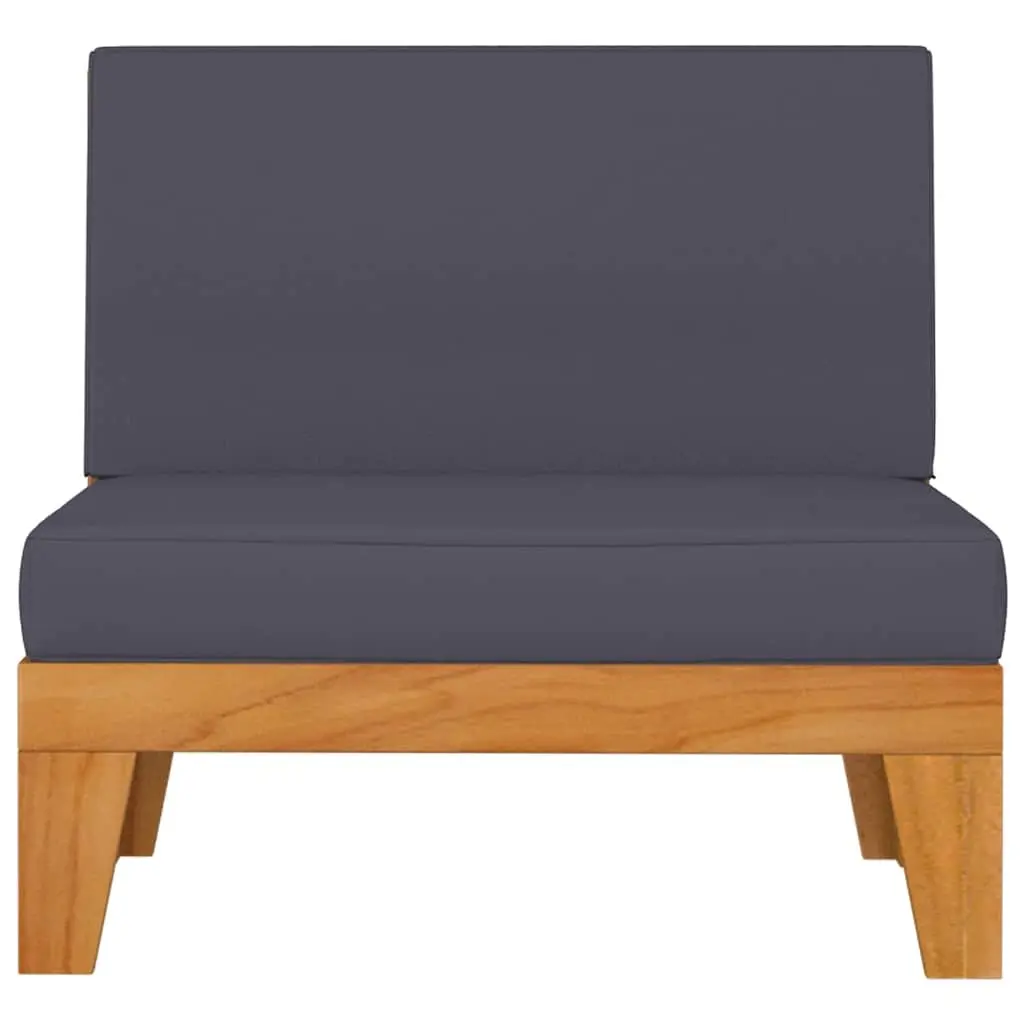 Garden Lounge Set Solid Acacia Wood 6 Piece Outdoor Furniture Grey Cushions