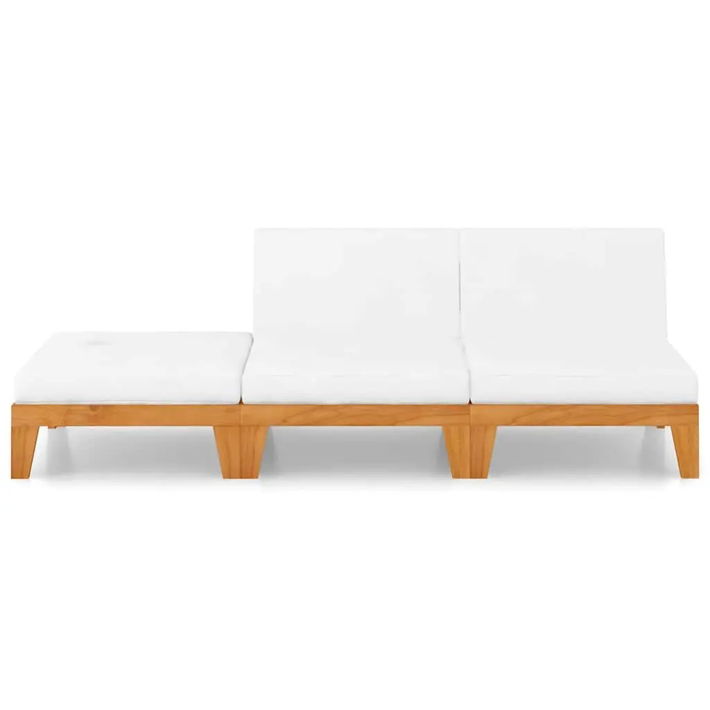 3-Piece Outdoor Lounge Set with Acacia Wood and Cushions