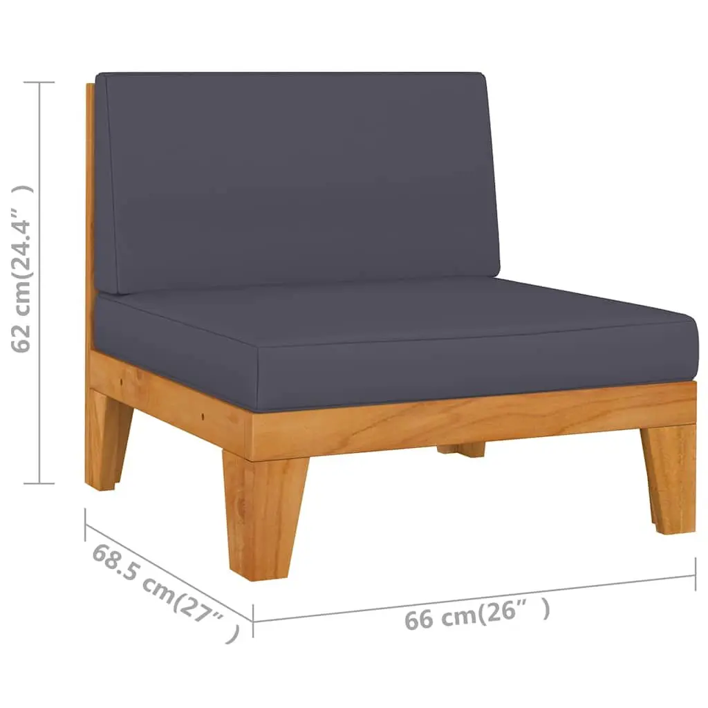 3 Piece Garden Lounge Set with Cushions in Grey