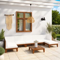 Stylish 8 Piece Modular Acacia Wood Garden Lounge Set