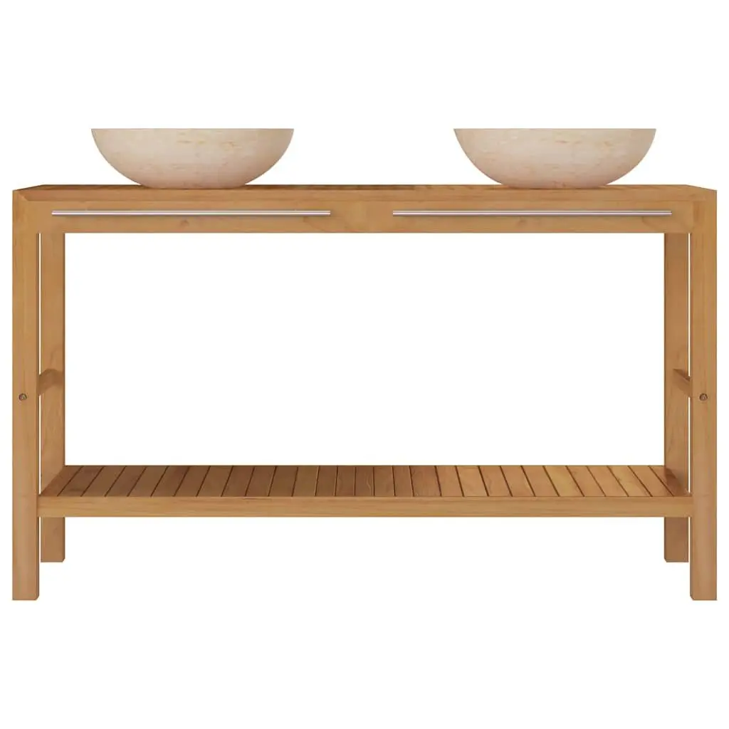 Double Sink Bathroom Vanity Cabinet with Marble Top