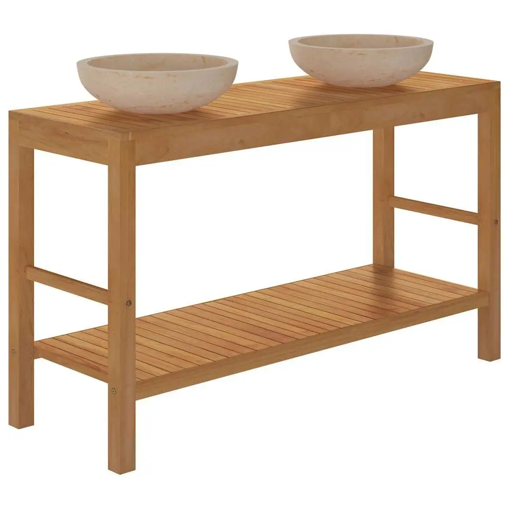 Double Sink Bathroom Vanity Cabinet with Marble Top
