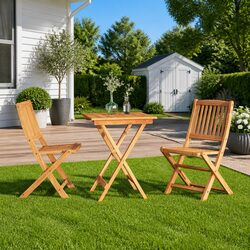 Durable 3 Piece Folding Acacia Garden Dining Set
