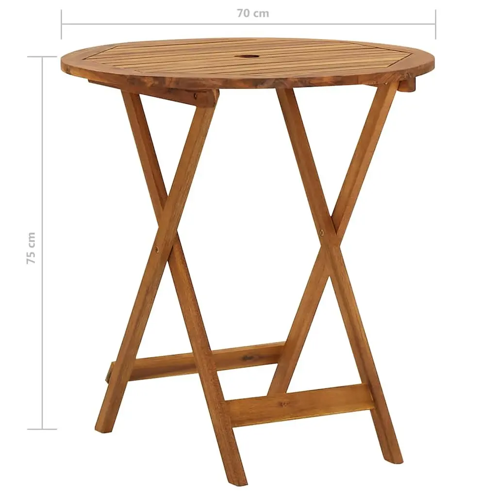 Brown Wood 3 Piece Folding Garden Dining Set