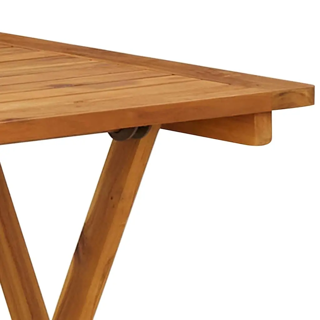 Folding Garden Dining Set with Brown Acacia Wood
