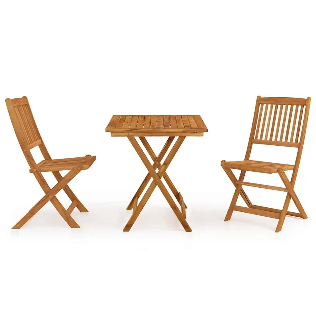 Folding Garden Dining Set, 3-Piece Brown Acacia