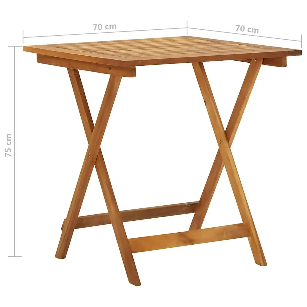 Folding Garden Dining Set, 3-Piece Brown Acacia