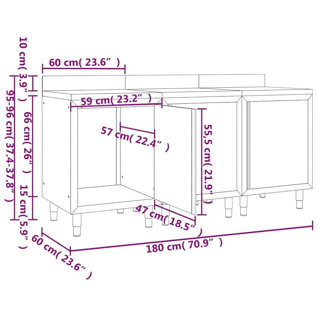 Stainless Steel Commercial Work Table Cabinet for Kitchen