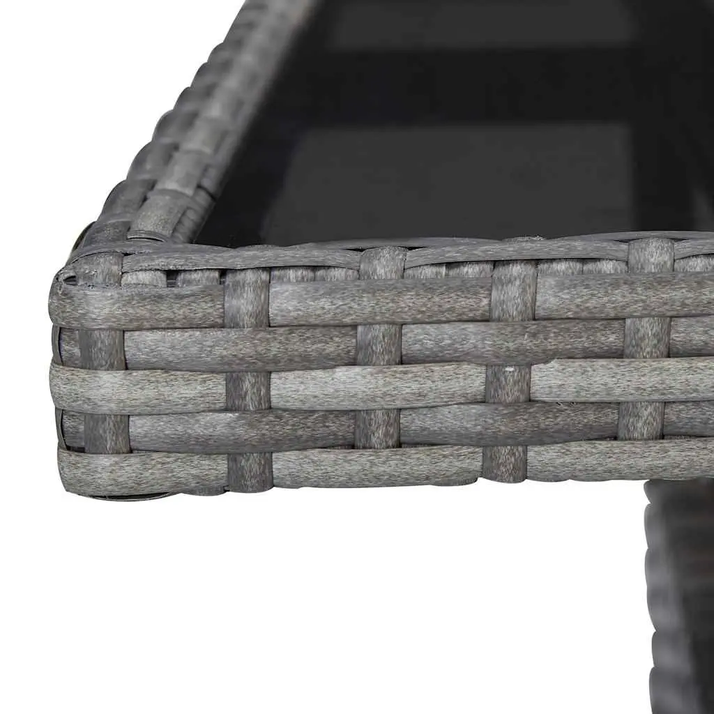 3 Piece Outdoor Dining Set Grey Poly Rattan
