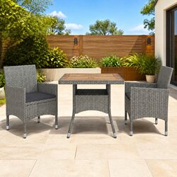 Stylish Grey Poly Rattan Outdoor Dining Set
