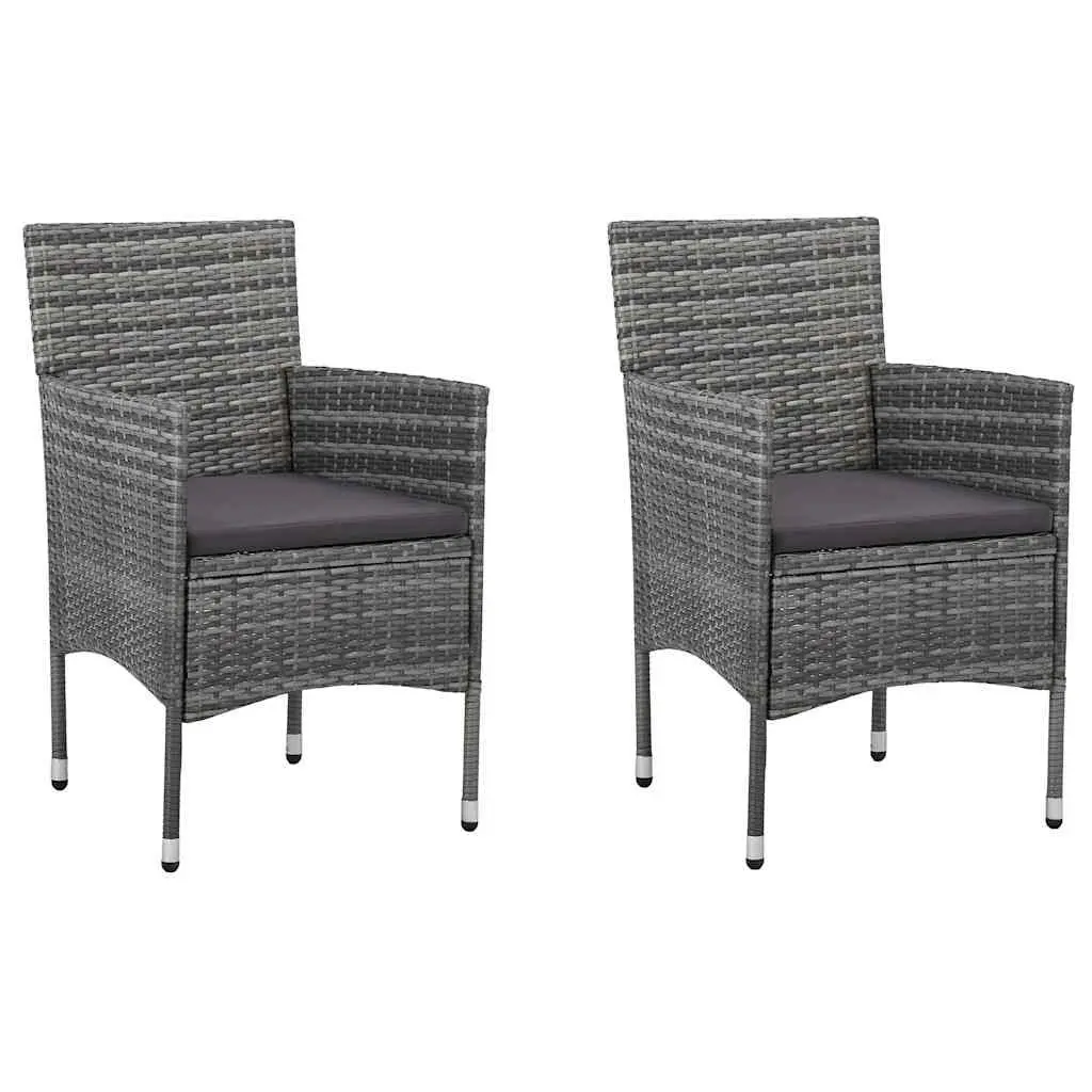 Grey Poly Rattan Outdoor Dining Set