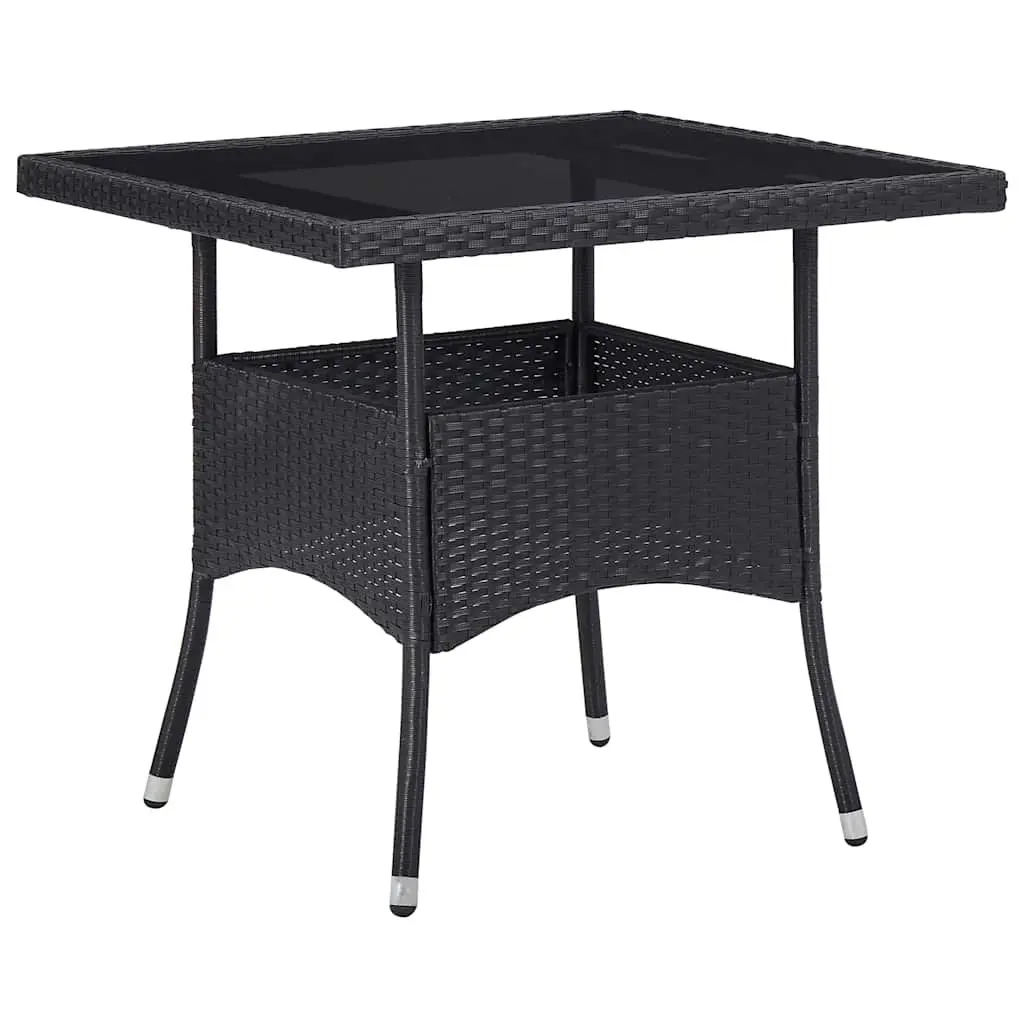 5 Piece Outdoor Dining Set with Durable Black Rattan