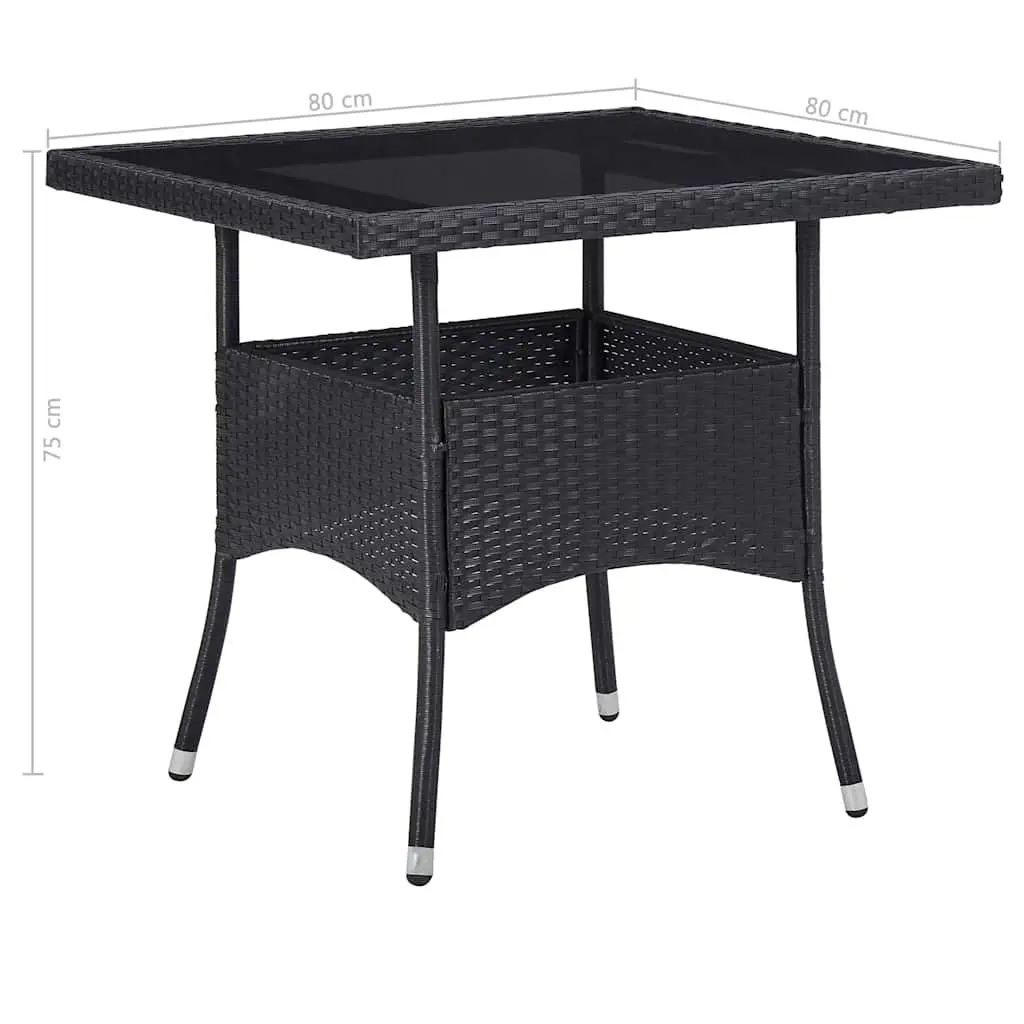 5 Piece Outdoor Dining Set with Durable Black Rattan