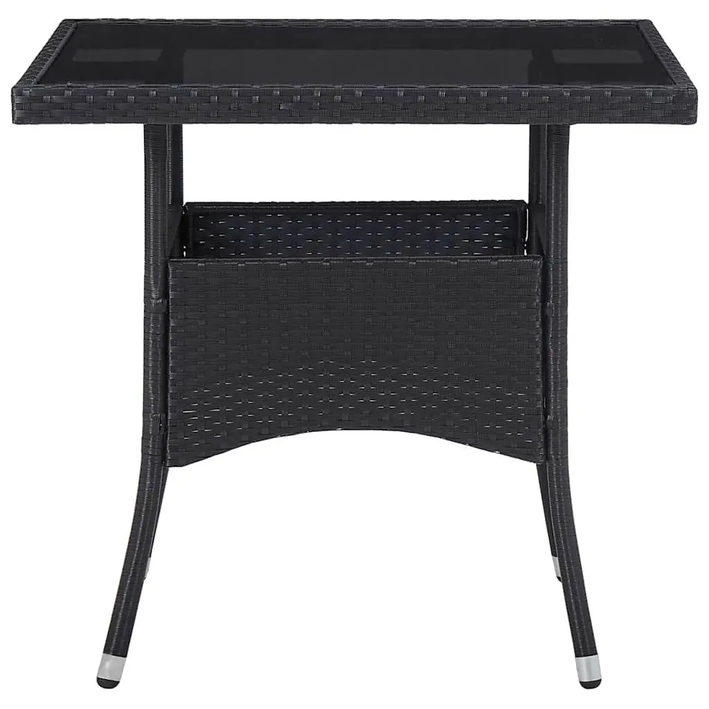 5 Piece Outdoor Dining Set with Durable Black Rattan
