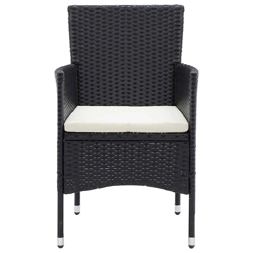 5 Piece Outdoor Dining Set with Durable Black Rattan