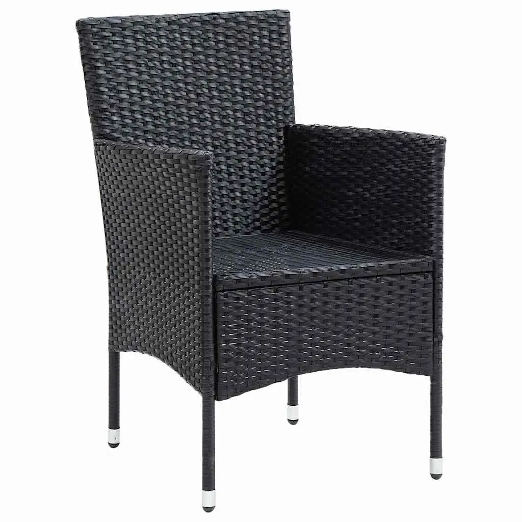 5 Piece Outdoor Dining Set with Durable Black Rattan