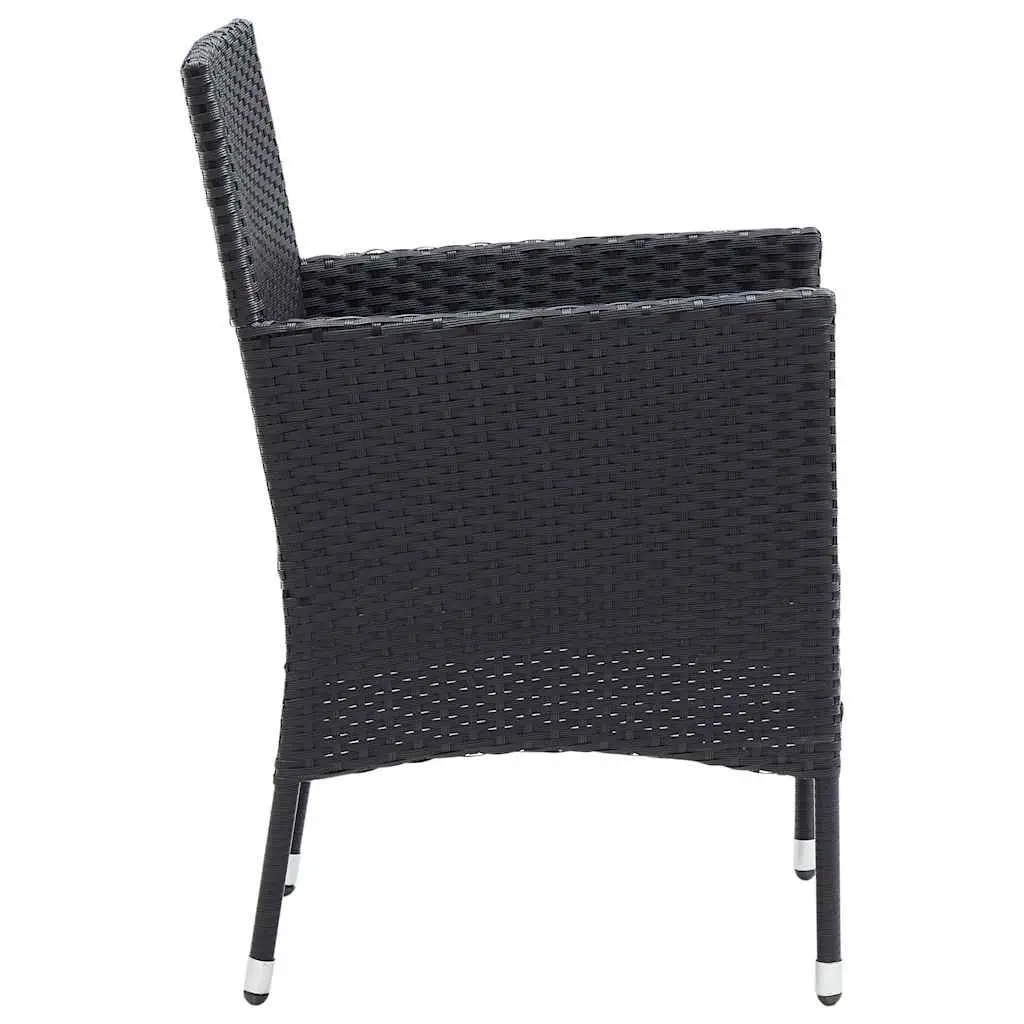 5 Piece Outdoor Dining Set with Durable Black Rattan