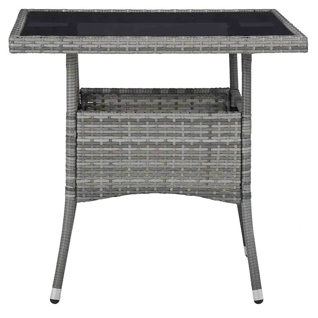 5 Piece Grey Outdoor Dining Set with Glass Top