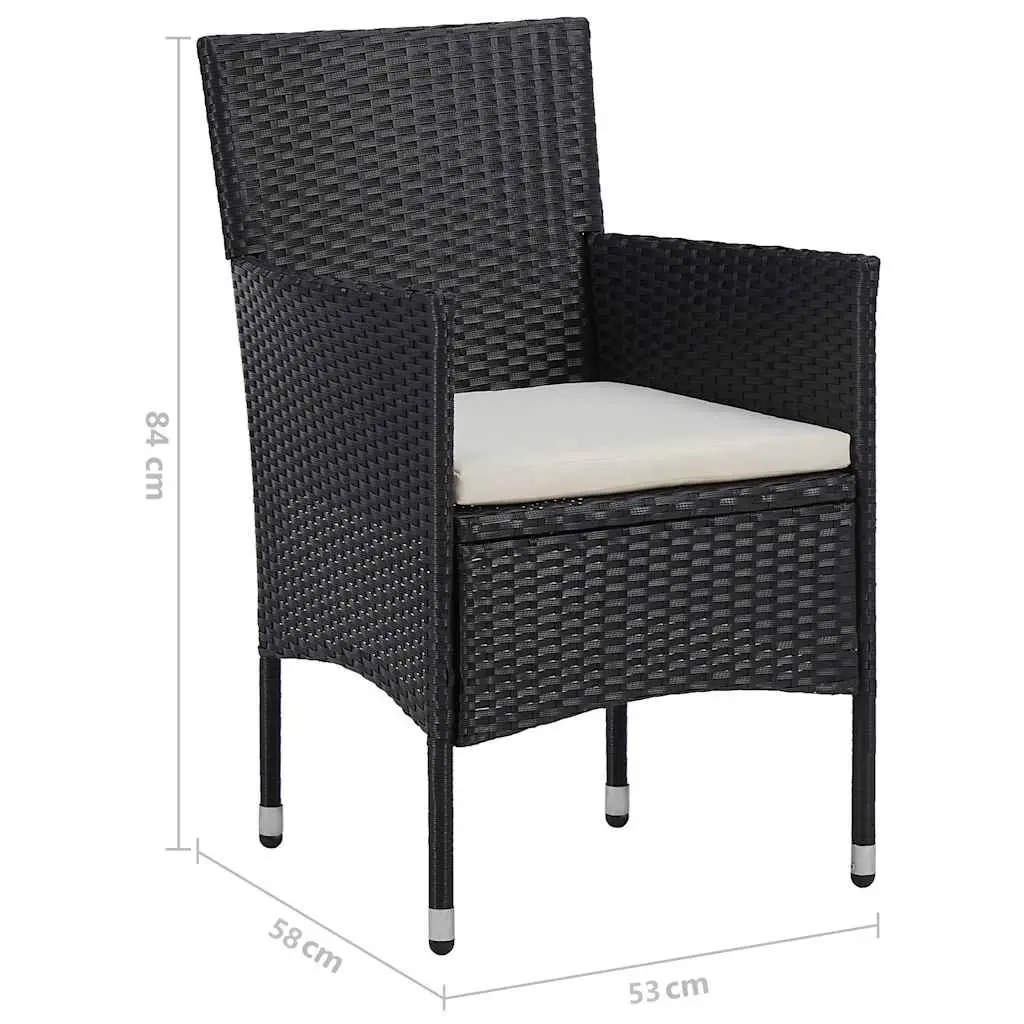 5-Piece Outdoor Dining Set with Durable Black PE Rattan