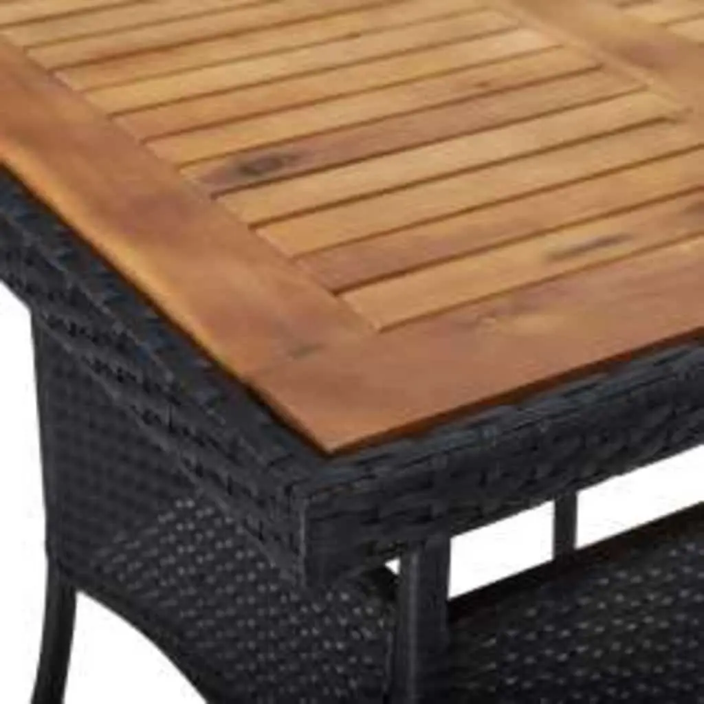 5-Piece Outdoor Dining Set with Durable Black PE Rattan