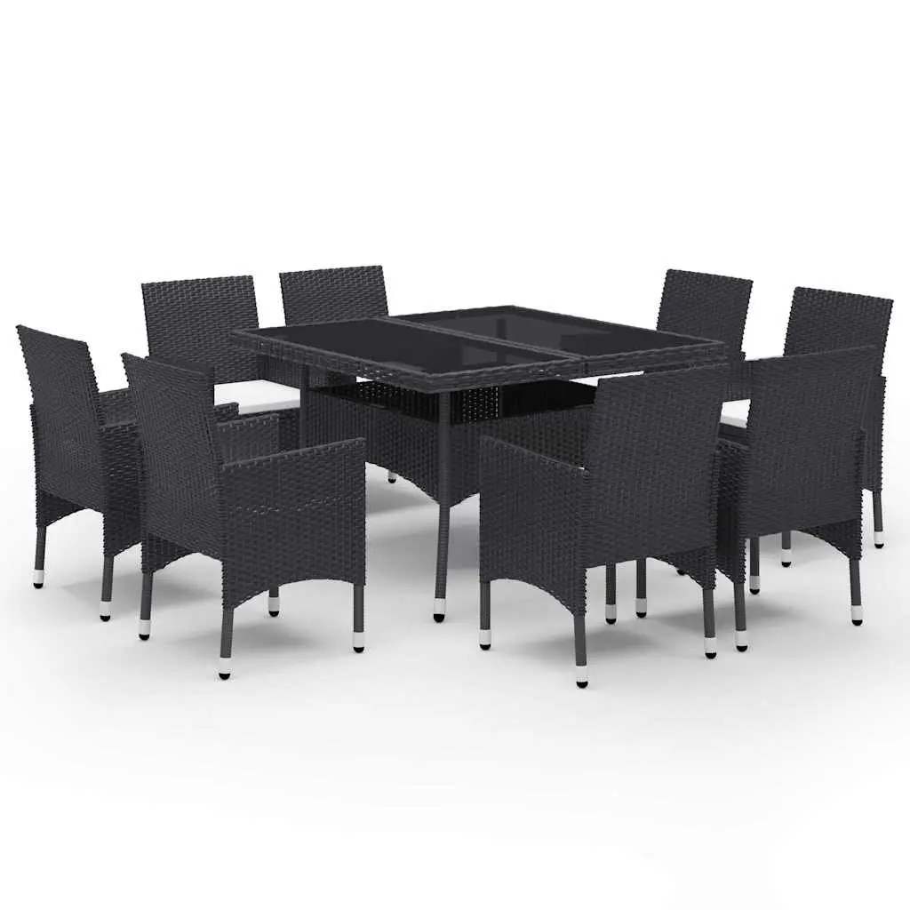9 Piece Outdoor Dining Set with Glass Top