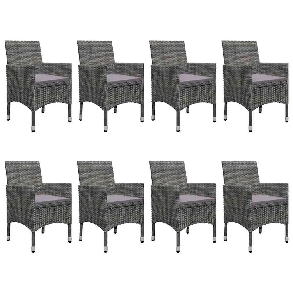9-Piece Outdoor Dining Set with Glass Table & Cushions